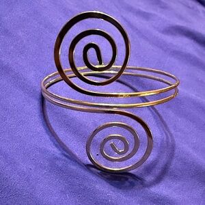 Modern Gold Spiral Upper Arm Bracelet